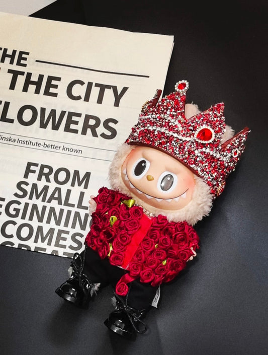 handmade G-Dragon red rose jacket Labubu doll clothes