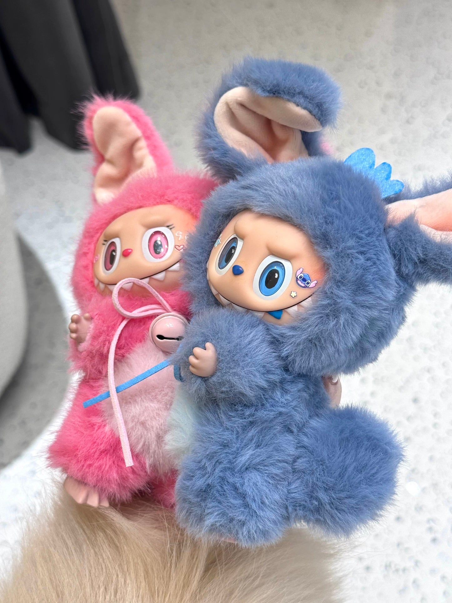 labubu custom cute plush with pastel necklace