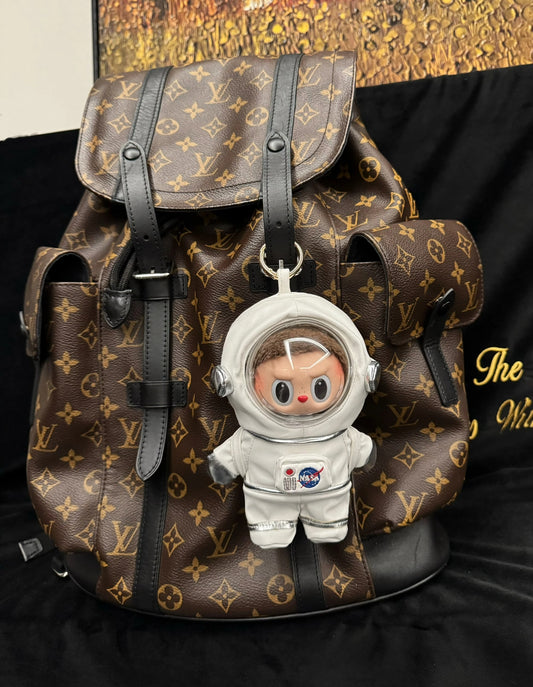 labubu doll dressed in custom galaxy mission astronaut outfit