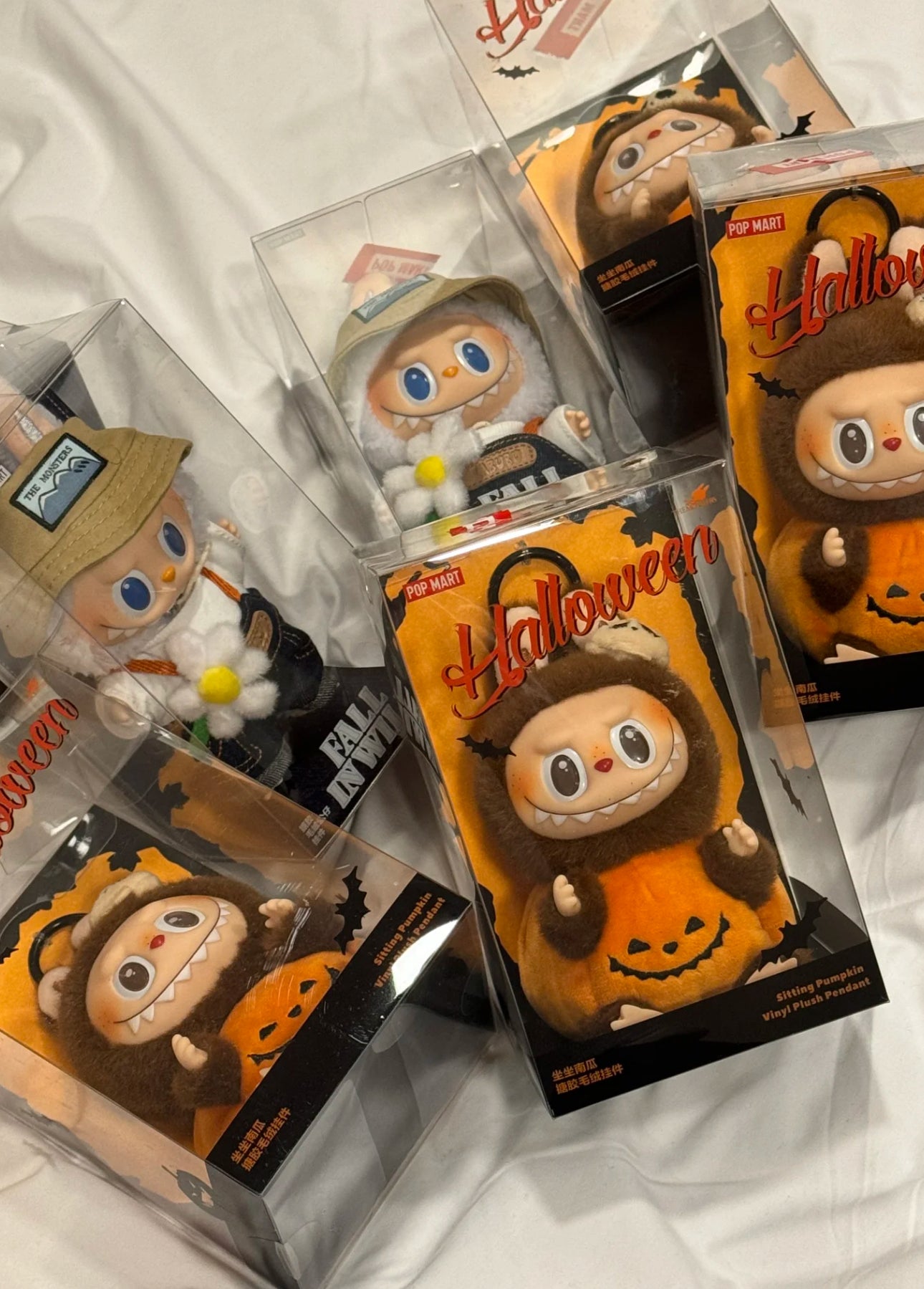 The Monsters Happy Halloween Party Sitting Pumpkin Vinyl Plush Pendant Doll