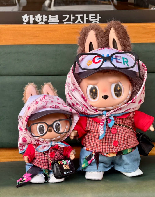 handmade labubu outfit set based on g dragon style for blind box collectors