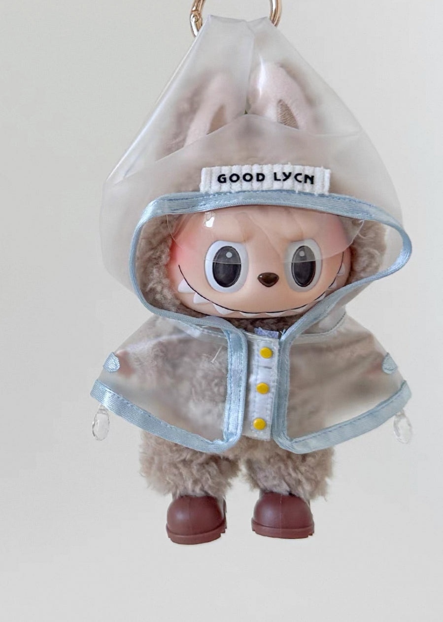 handmade raincoat set for blind box labubu toy display