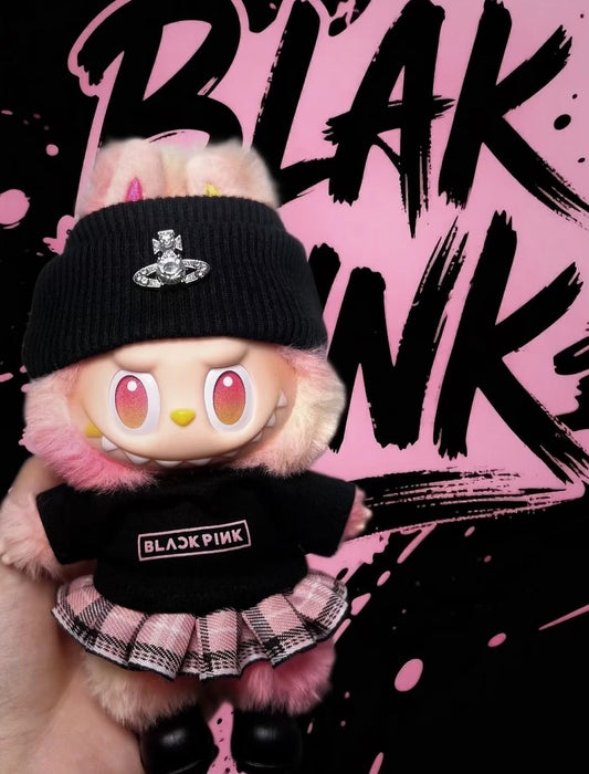 Conjunto de 7 piezas Labubus, trajes azules de caballero inspirados en el concierto de Kpop G-Dragon Mama, ropa elegante hecha a mano.