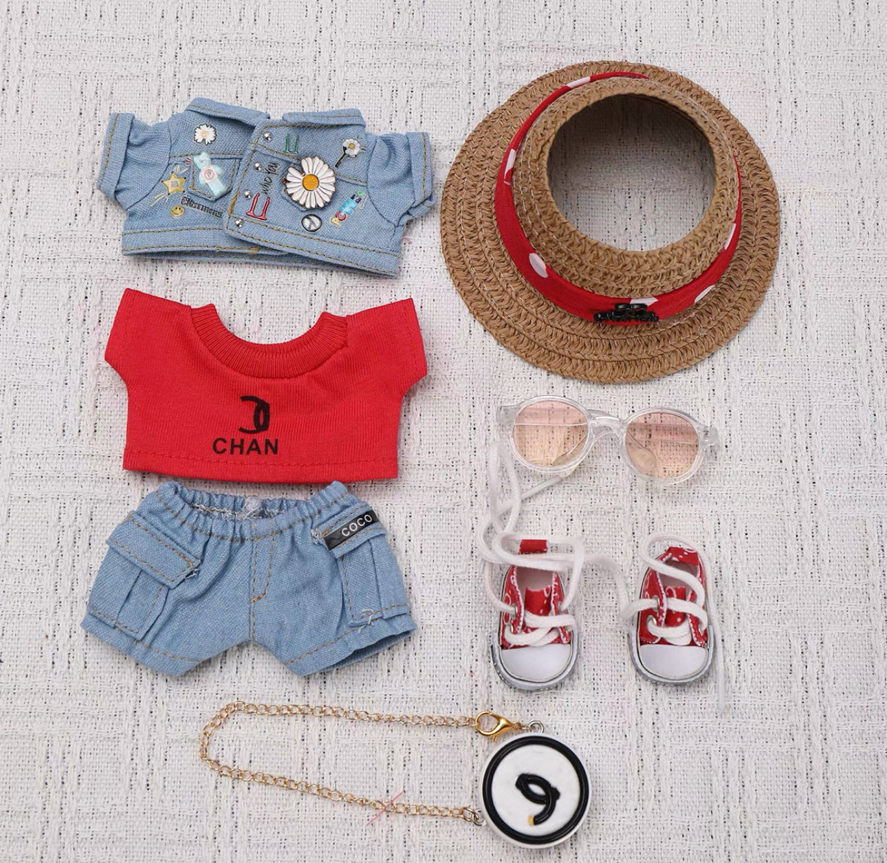 Conjunto de 3 piezas Labubus, inspirado en el concierto de G-Dragon Mama de Kpop, corona rosa, ropa hecha a mano.