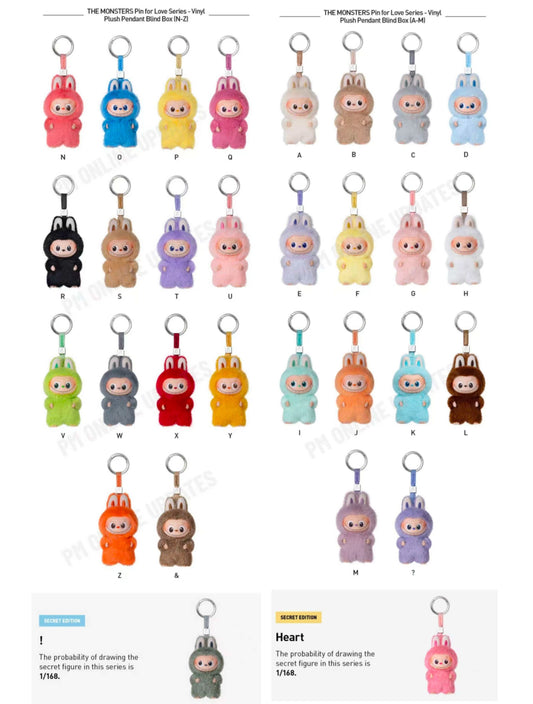 The Monsters Labubu Pin For Love Series Vinyl Plush Pendant