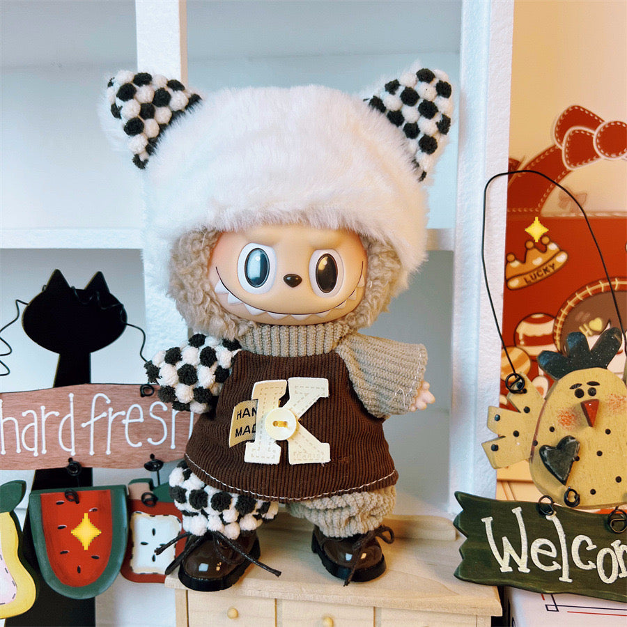 Labubu Little Sheep Outfit Set, Toy Handmade Clothing+Shoes