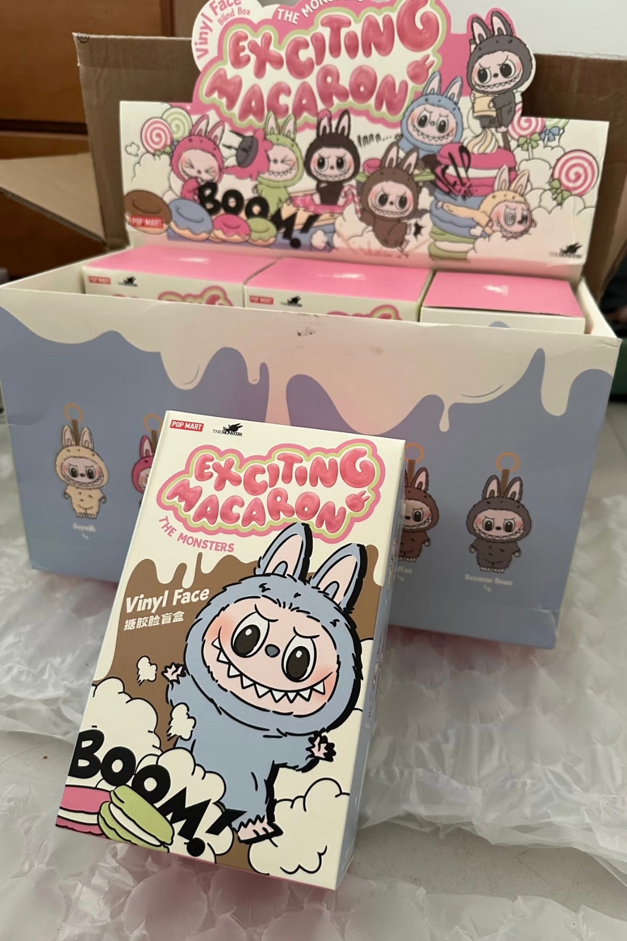 Labubu Exciting Macaron sealed Pop Mart plush pendant blind box
