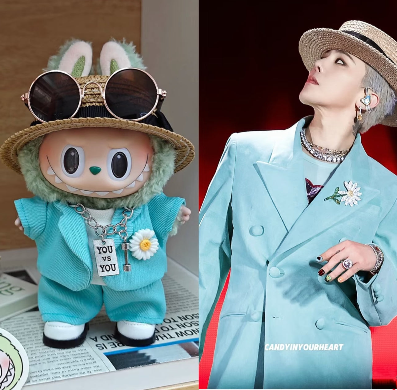 gdragon concert outfit replica for labubu plush figure clothes