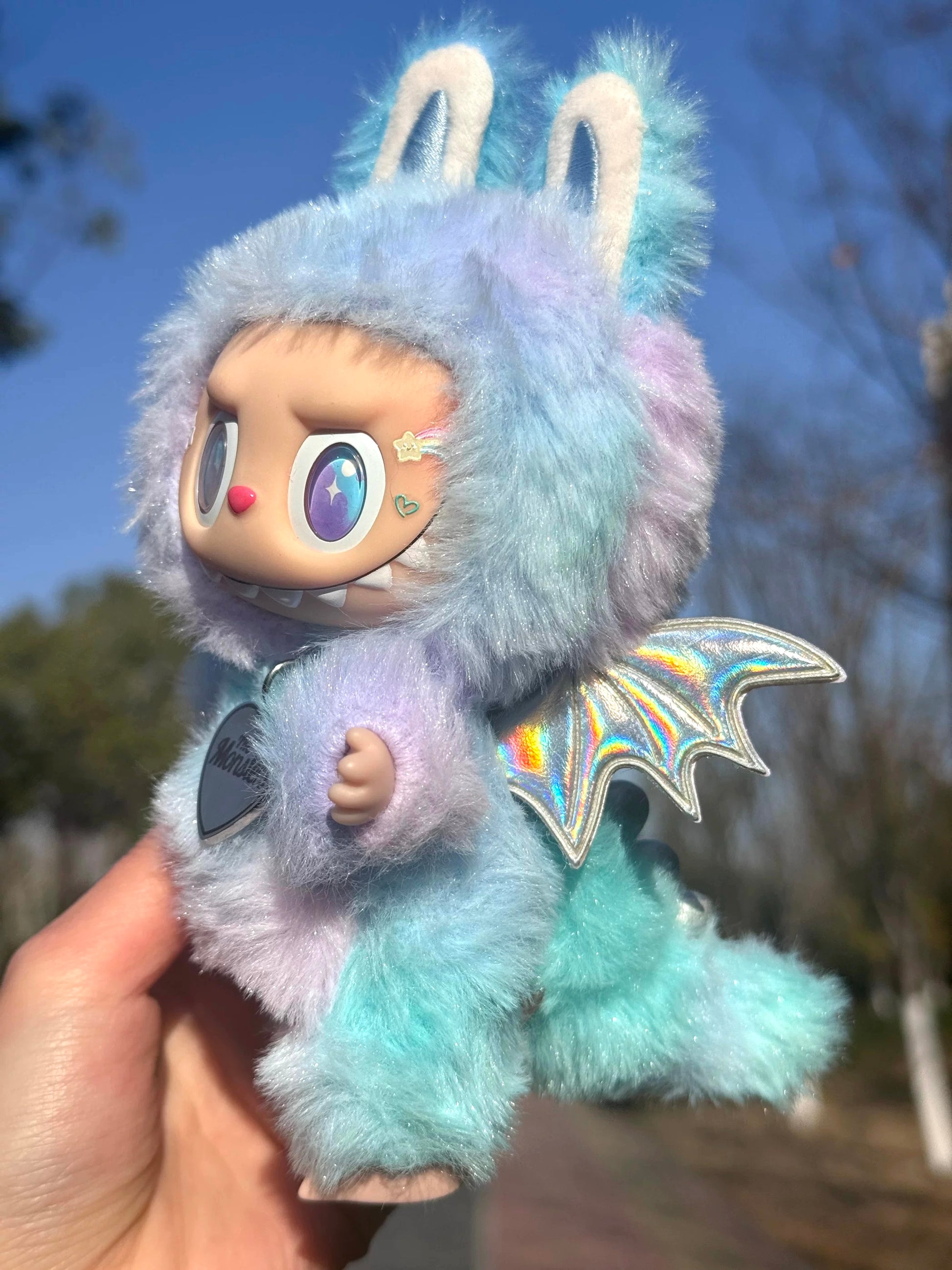 custom labubu rainbow dyed little zimomo plush