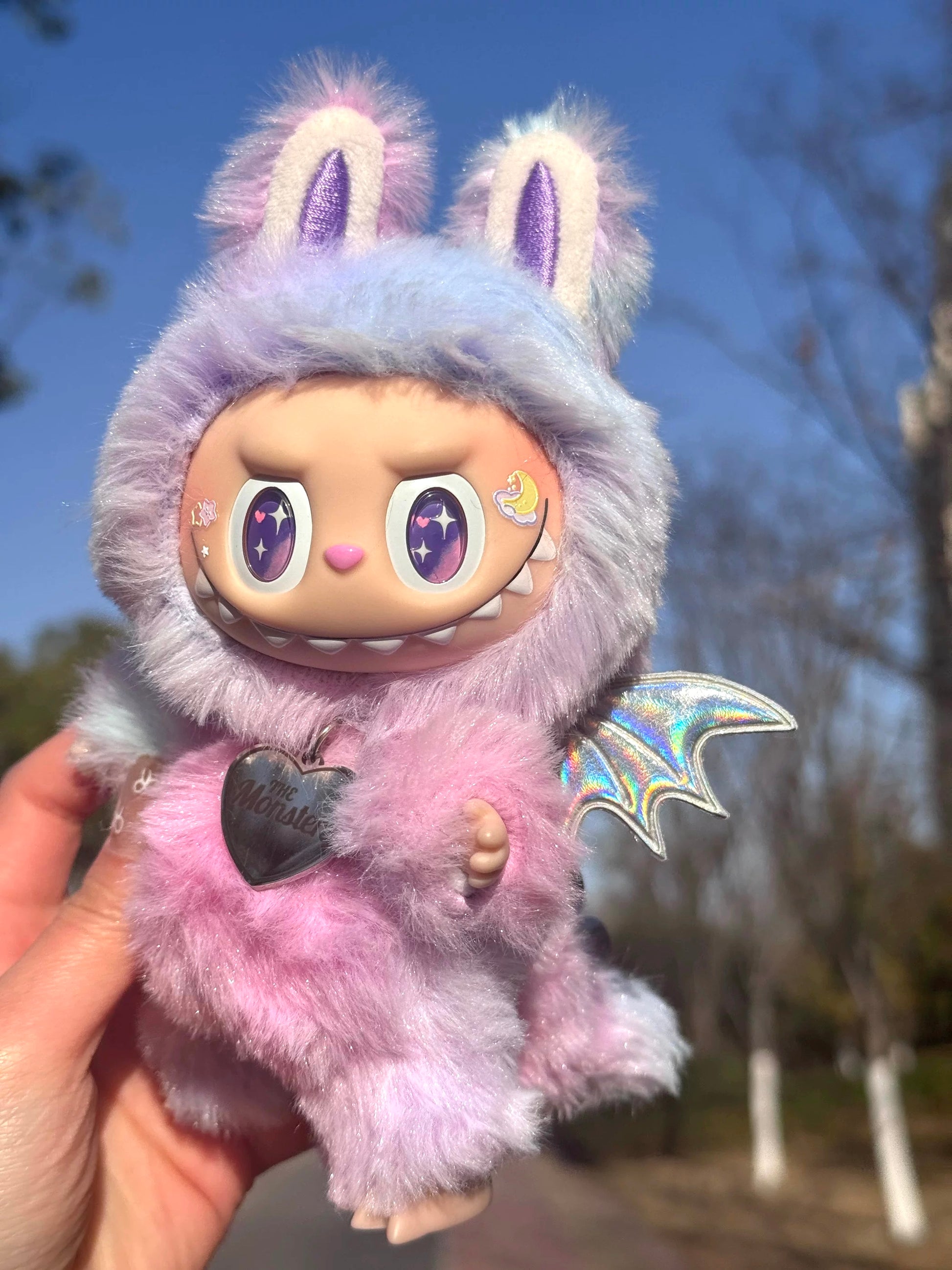 labubu plush toy rainbow color splash custom
