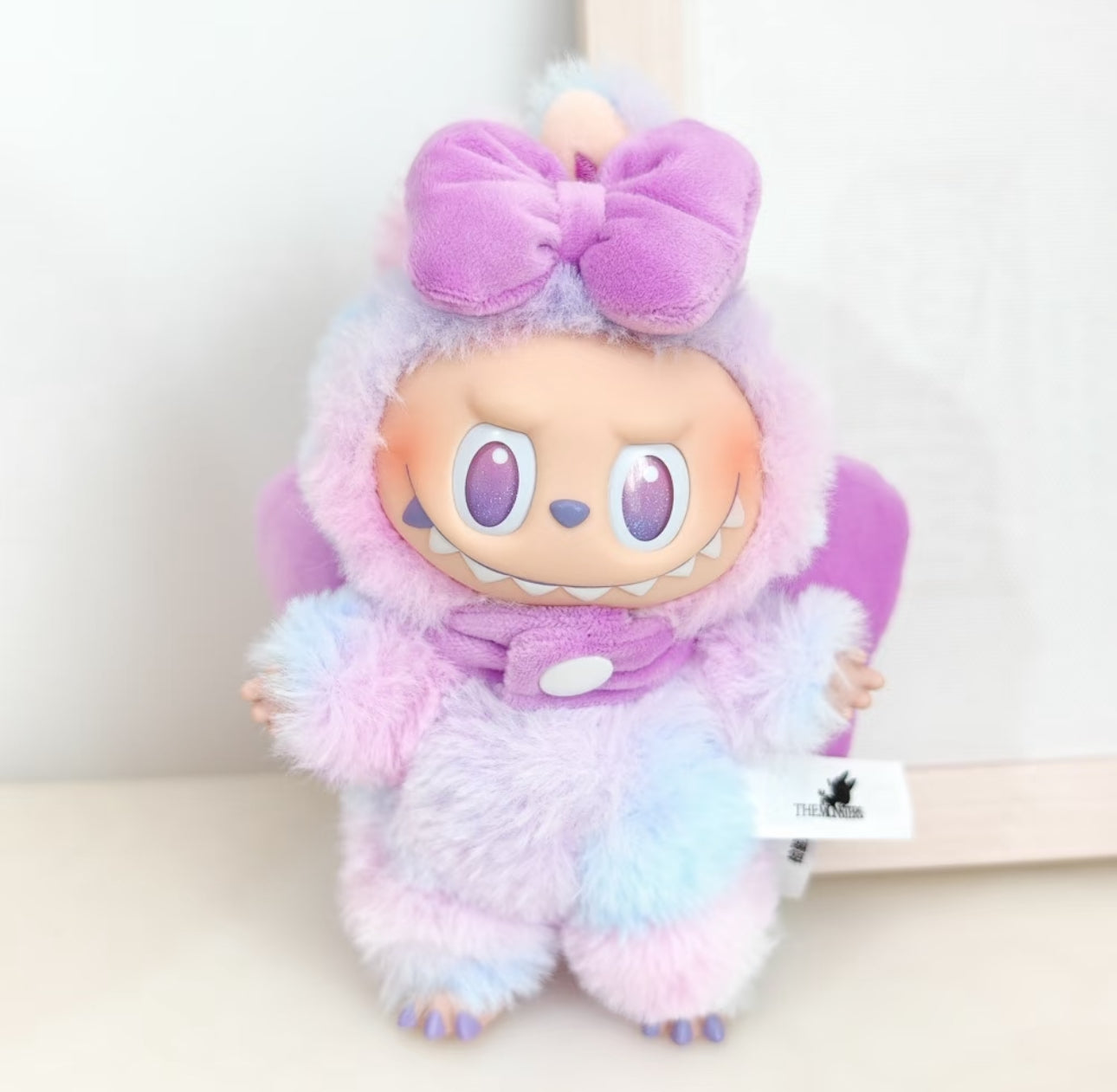 labubu plush outfit ribbon head and back bow