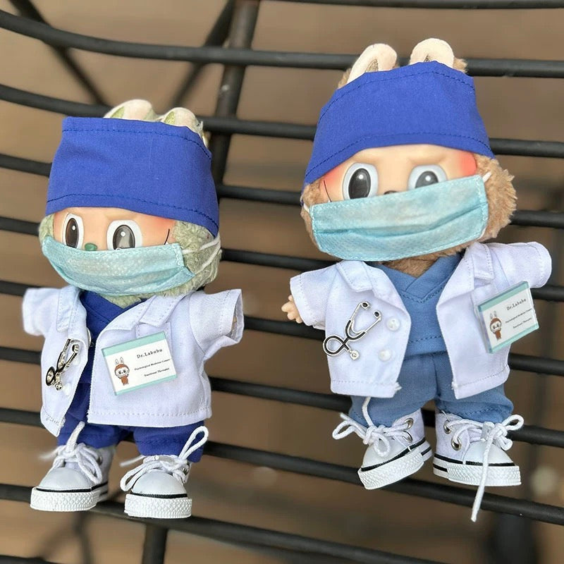 doll doctor nurse outfit for labubu soft plush figure roleplay