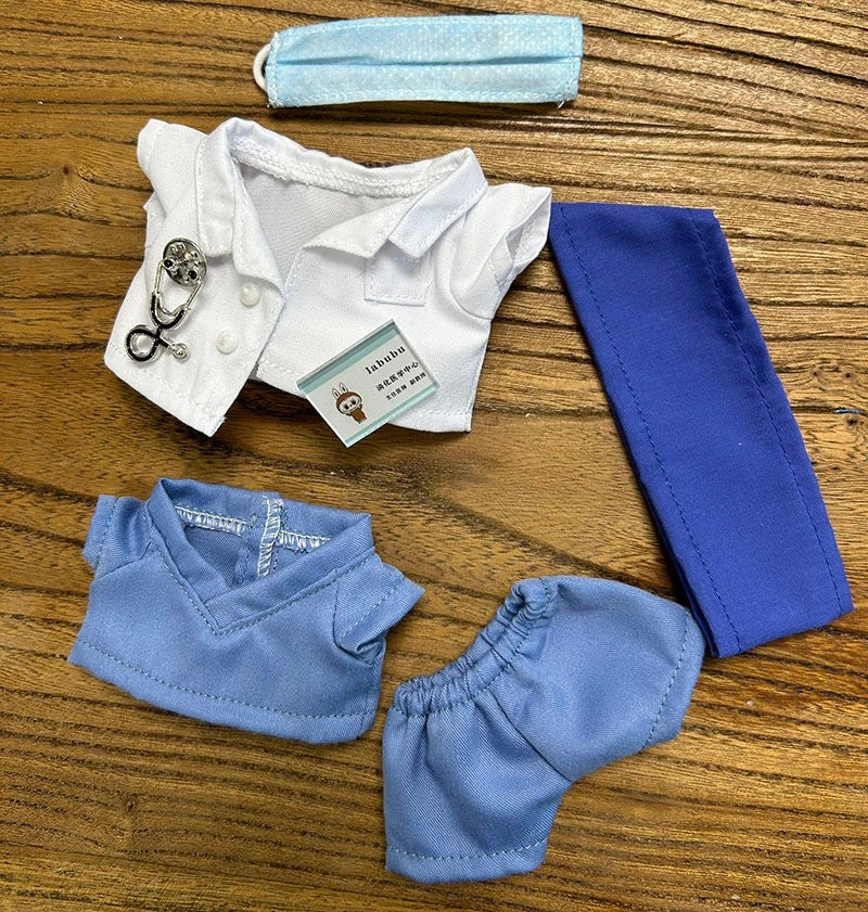 labubu nurse costume set with scrubs and shoes for blind box dolls