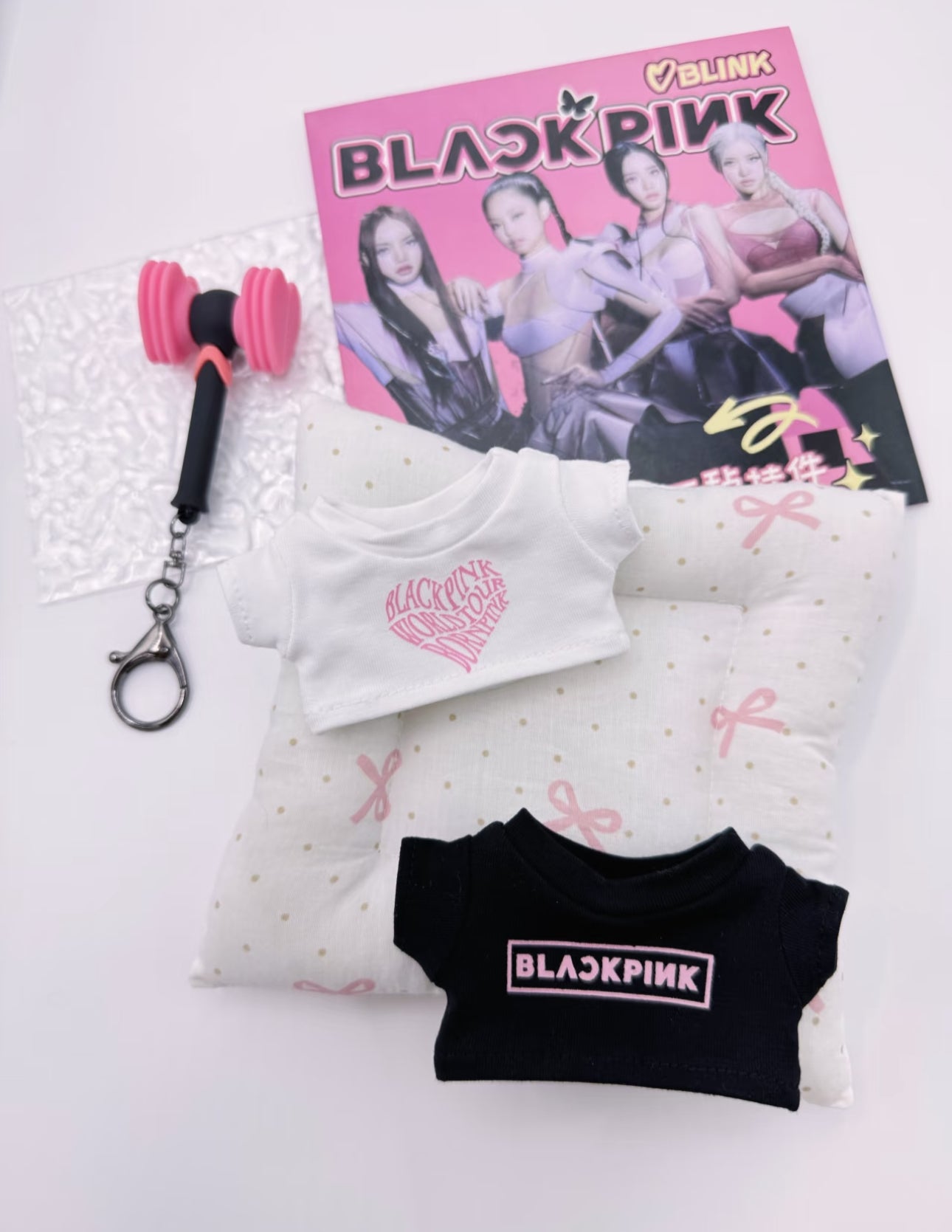 Custom pink and black doll outfit for Labubu – bold fashion design