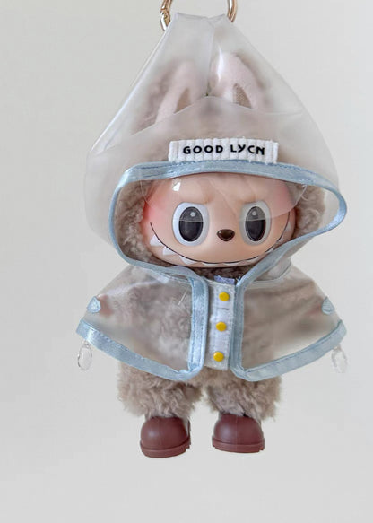 handmade raincoat set for blind box labubu toy display