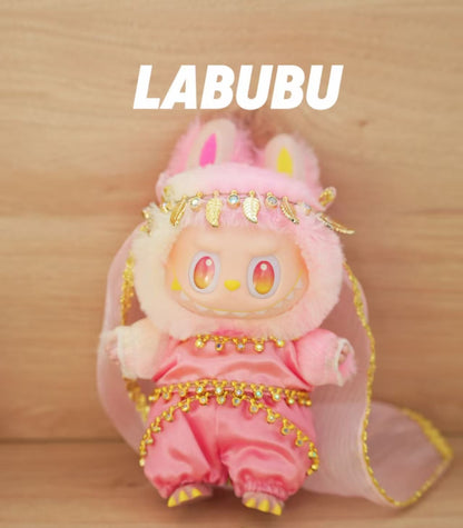 veil top and skirt doll fashion set for labubu