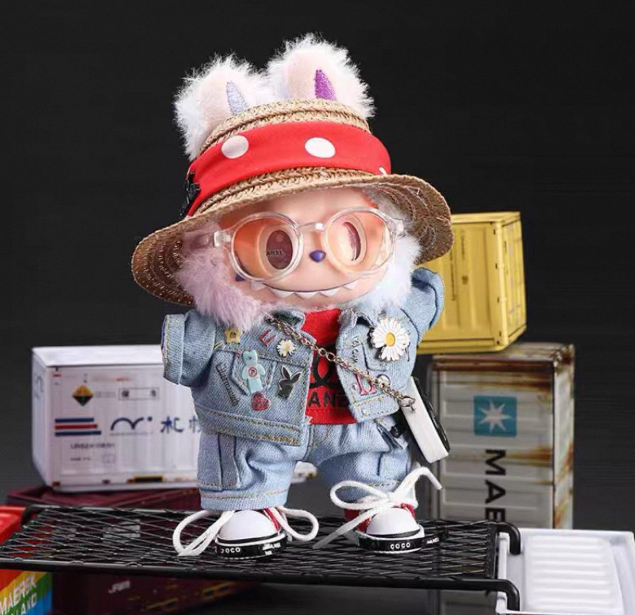 [Pre-Order] 7-Piece Labubus Cowboy Outfits Set, Kpop G-Dragon Kwon JiYong 권지용 Concert Inspired Toy Handmade Clothing