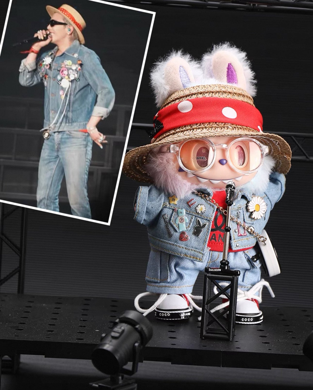 [Pre-Order] 7-Piece Labubus Cowboy Outfits Set, Kpop G-Dragon Kwon JiYong 권지용 Concert Inspired Toy Handmade Clothing