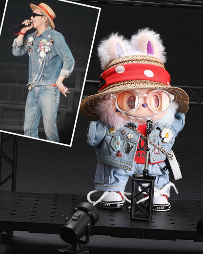 [Pre-Order] 7-Piece Labubus Cowboy Outfits Set, Kpop G-Dragon Kwon JiYong 권지용 Concert Inspired Toy Handmade Clothing