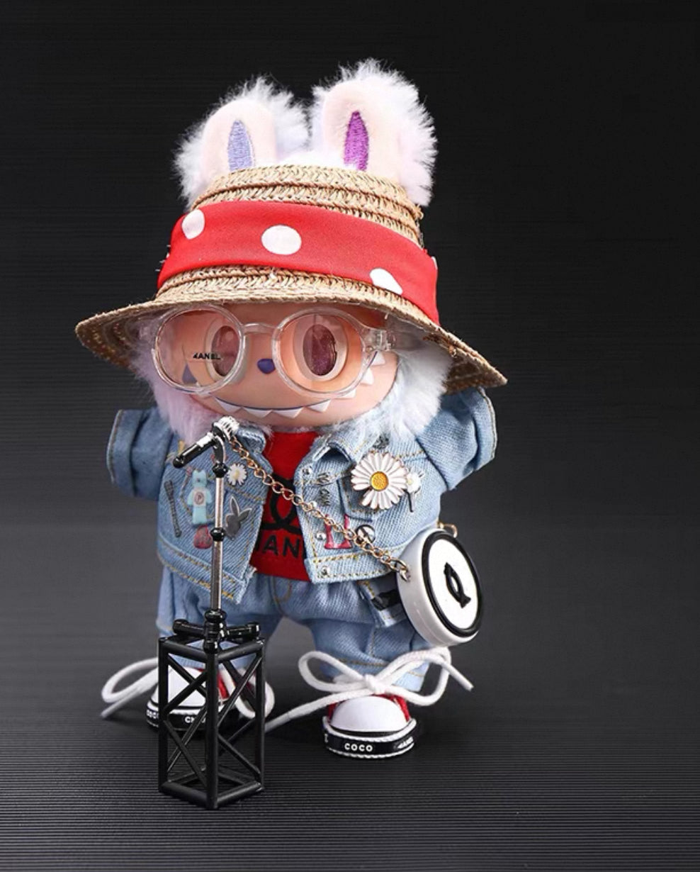 [Pre-Order] 7-Piece Labubus Cowboy Outfits Set, Kpop G-Dragon Kwon JiYong 권지용 Concert Inspired Toy Handmade Clothing