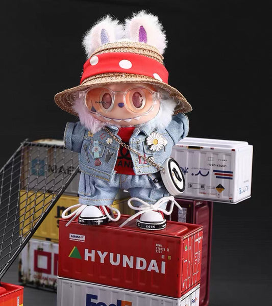 [Pre-Order] 7-Piece Labubus Cowboy Outfits Set, Kpop G-Dragon Kwon JiYong 권지용 Concert Inspired Toy Handmade Clothing