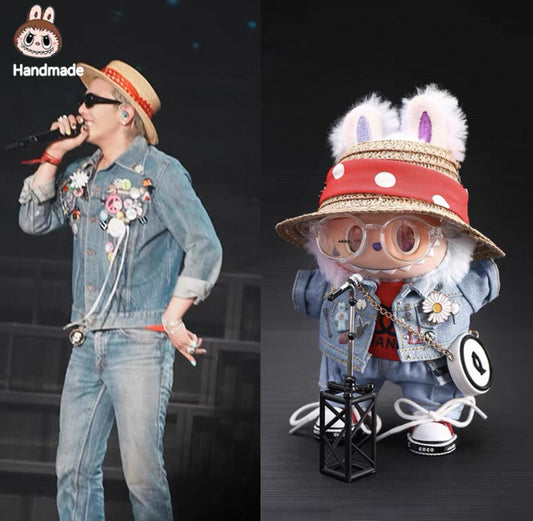 [Pre-Order] 7-Piece Labubus Cowboy Outfits Set, Kpop G-Dragon Kwon JiYong 권지용 Concert Inspired Toy Handmade Clothing